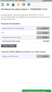 Caisse enregistreuse en ligne screenshot
