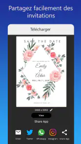 Carte d'invitation avec photo screenshot