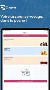 Chapka, assurance voyage screenshot