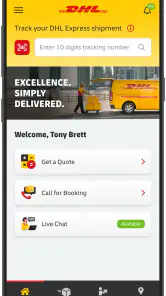 DHL Express Mobile screenshot