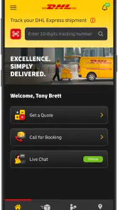 DHL Express Mobile screenshot