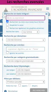 Dictionnaire de l’Académie screenshot