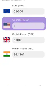 DollarWise Currency Converter screenshot