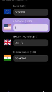 DollarWise Currency Converter screenshot