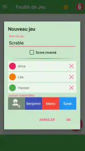 Feuille de Score screenshot