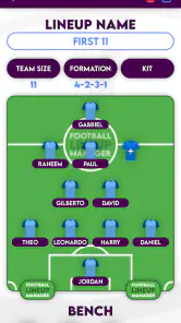 Football Lineup Manager screenshot