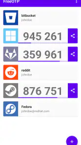 FreeOTP Authenticator screenshot