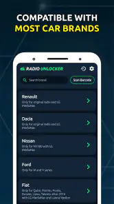Générateur de codes autoradio screenshot