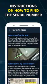 Générateur de codes autoradio screenshot