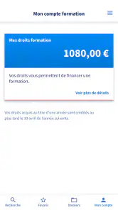 Mon compte formation screenshot