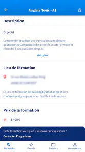 Mon compte formation screenshot