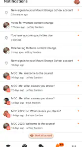 Moodle screenshot