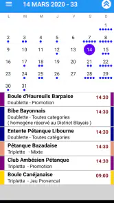 Pétanque Calendriers Concours screenshot