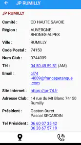 Pétanque Calendriers Concours screenshot