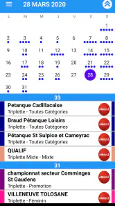 Pétanque Calendriers Concours screenshot