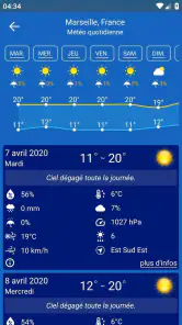 Prevision meteo screenshot