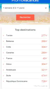 Promovacances : Vols, Séjours screenshot
