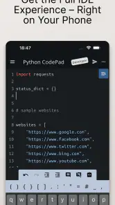 Python Coding Editor & IDE App screenshot