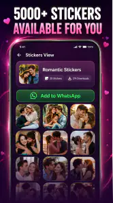 Romantic Stickers - WASticker screenshot