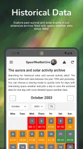SpaceWeatherLive screenshot