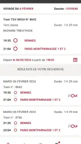 TGV INOUI PRO screenshot