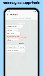 WAMR : messages supprimés screenshot
