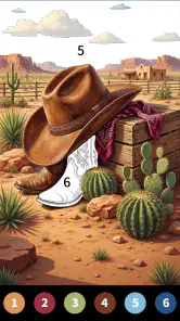Wild West Color by Number Book screenshot