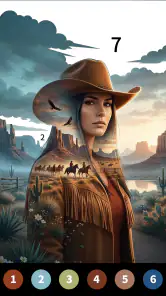 Wild West Color by Number Book screenshot