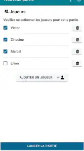 Yam's feuille de score screenshot