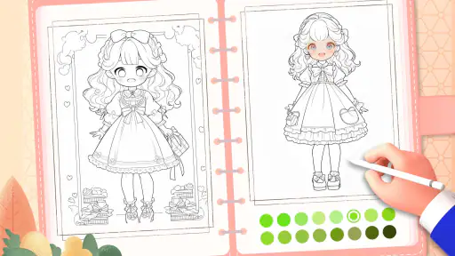 Doll Color: 塗り絵アニメ お姫様絵を描 screenshot