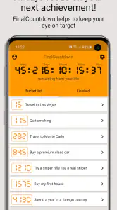 FinalCountdown Bucket List App screenshot