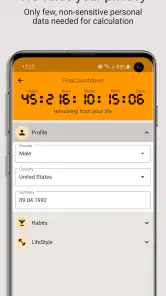 FinalCountdown Bucket List App screenshot