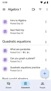 Google Classroom screenshot