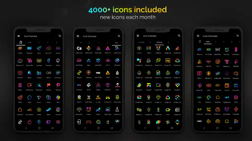 Retro Mode - Icon Pack (Neon) screenshot