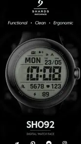 SH092 Watch Face, WearOS watch screenshot
