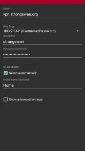 strongSwan VPN Client screenshot