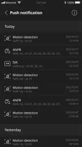 Wisenet mobile screenshot
