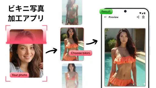 ビキニ写真加工アプリ screenshot