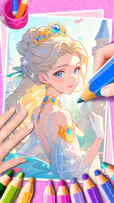プリンセスゲーム：ファンタジーぬりえ screenshot