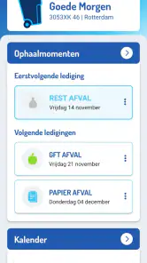 Afvalkalender screenshot