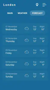 Binnenthermometer screenshot
