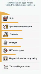 Blokkeer goksites - Gamban screenshot
