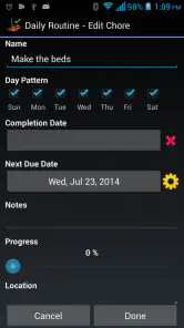 Chore Checklist screenshot