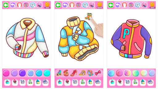 Dress Coloring Game Glitter screenshot