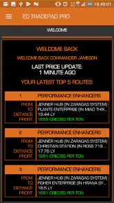 Elite Dangerous TradePad Pro screenshot
