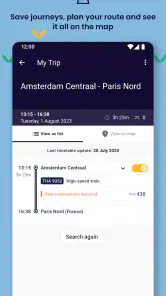Eurail/Interrail Rail Planner screenshot