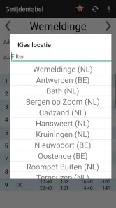 Getijdentabel screenshot