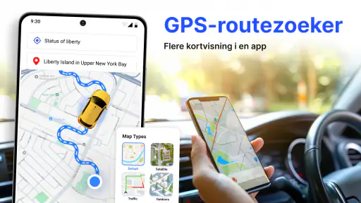 GPS navigatie, live aarde screenshot