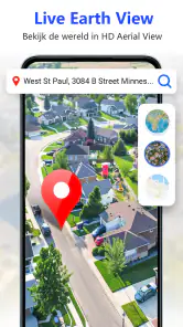 GPS satelliet live aardkaart screenshot