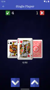 Higher Lower Card Game screenshot